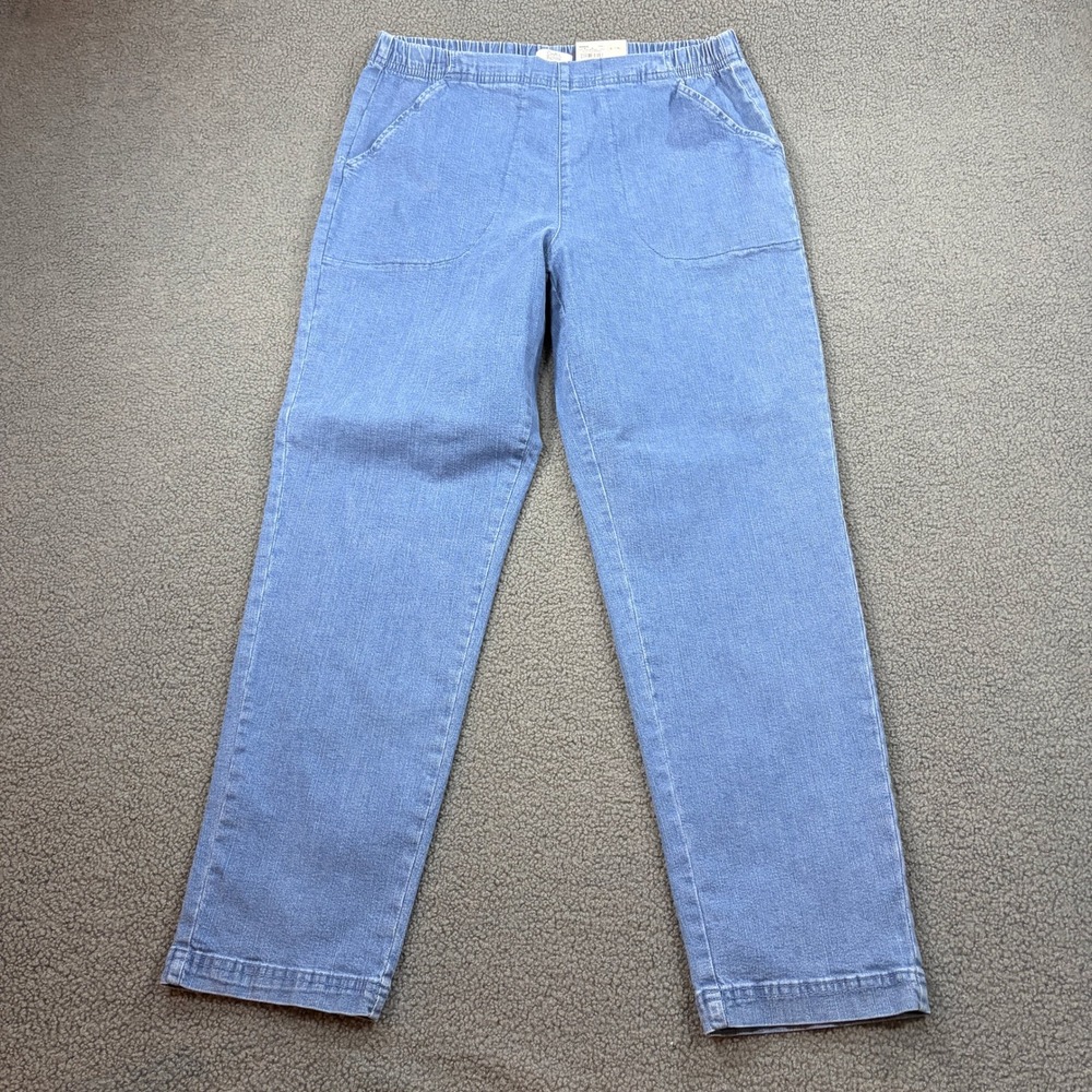 Croft & Barrow Jeans Womens L Blue The Classic Pull-On Jean Straight
